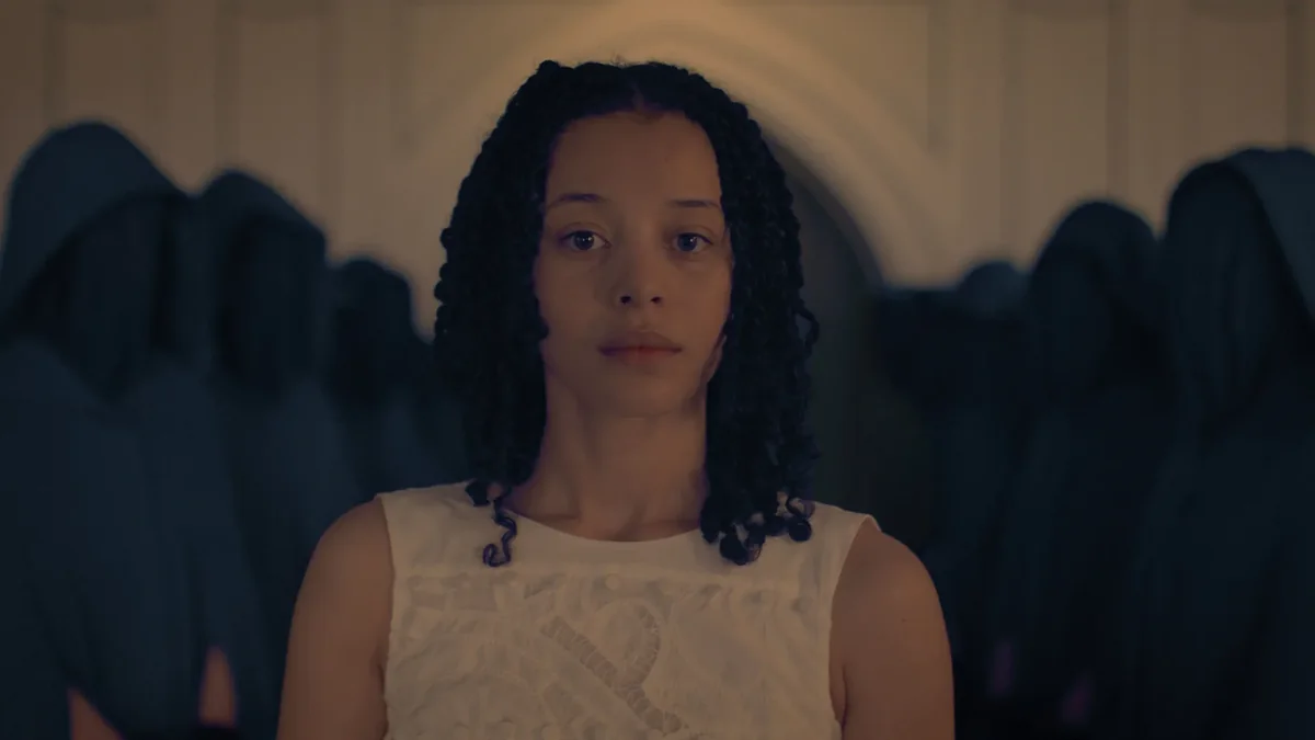 Official portrait still of Agnes in The Testaments
